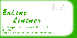 balint lintner business card